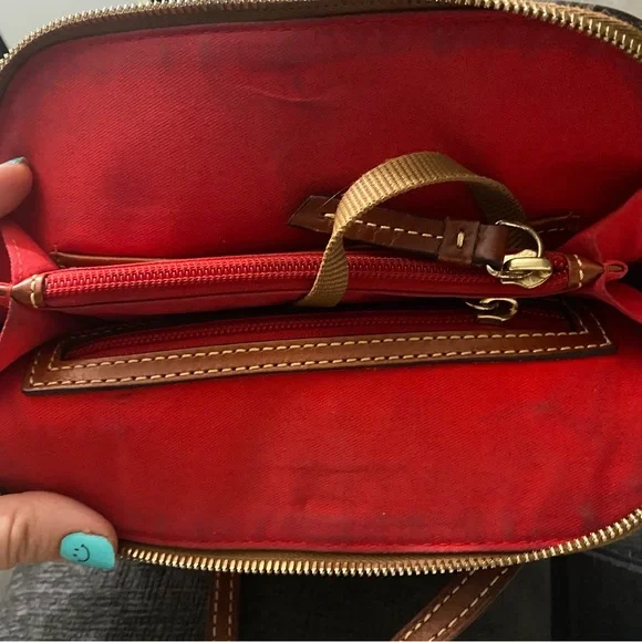 Dooney & Bourke Olive Green Crossbody Bag with Brown Strap - Picture 7 of 7